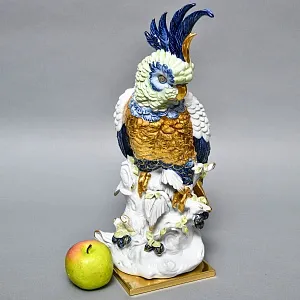 Редкость! Большая Коллекционная Статуэтка «Птица - ПОПУГАЙ КАКАДУ», Фарфор, Италия 60-гг. 