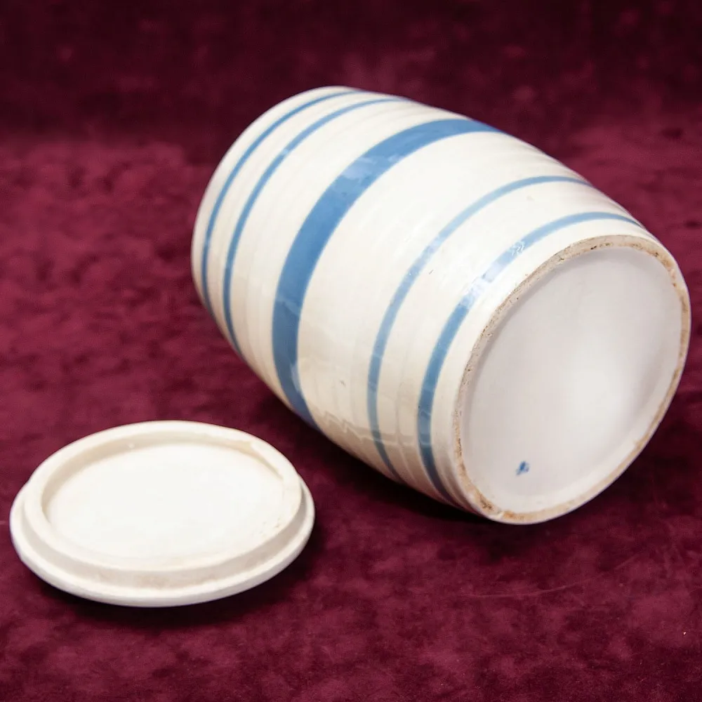 Большой Винтажный Фаянсовый Бочонок с крышкой - Емкость - Банка на 4 литра, СССР.