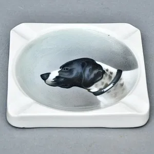 Антикварная Фарфоровая Пепельница «Охотничья собака», Kaestner Saxonia, Германия -20 гг. 