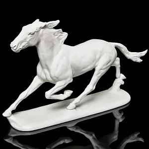 Редкость! Бисквитный Фарфор - Большая Статуэтка «Бегущий конь», ROSENTHAL Германия.