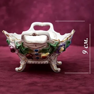 Фарфоровая Сухарница - Корзинка для выпечки - Вазочка - Конфетница «Цветение Лета» SP Dresden Германия