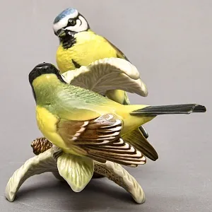 Фарфоровая Статуэтка «Пара Птиц - Синички», Hutschenreuther Германия - 1969 год.