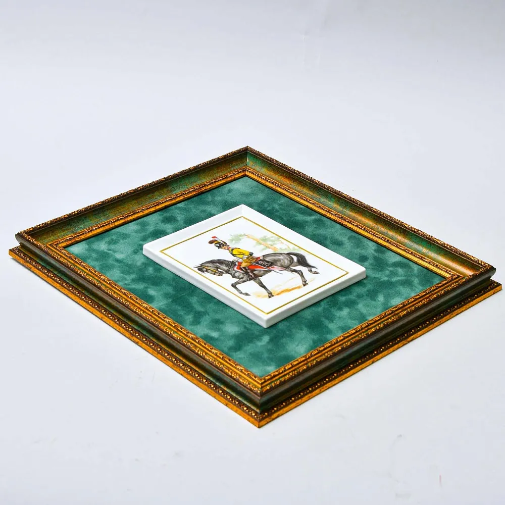 Фарфоровая Плакетка - Картина - Панно из коллекции «Кавалеристы ХIX века», Германия.