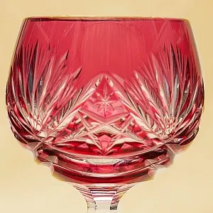 Набор для Вина Графин и 4-е Бокала серия «Portofino» Цветной Хрусталь, Annahütte Германия, 50 -е годы.