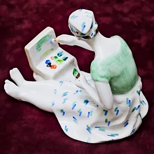 Редкая! Коллекционная Авторская Фарфоровая статуэтка «На Этюдах», ДФЗ - Дулево, СССР 50 гг. 