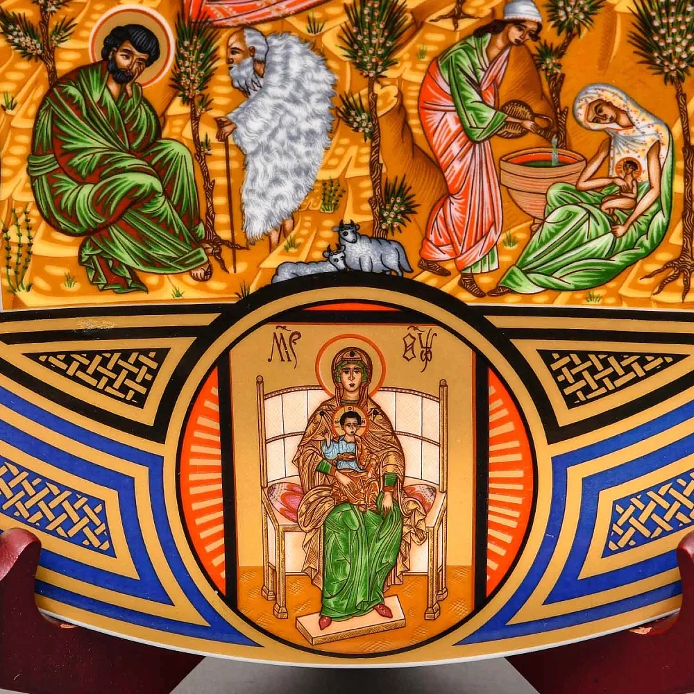 Коллекционная Фарфоровая тарелка - блюдо «Рождественская икона», Heinrich Villeroy & Boch Германия, 1980 год. 