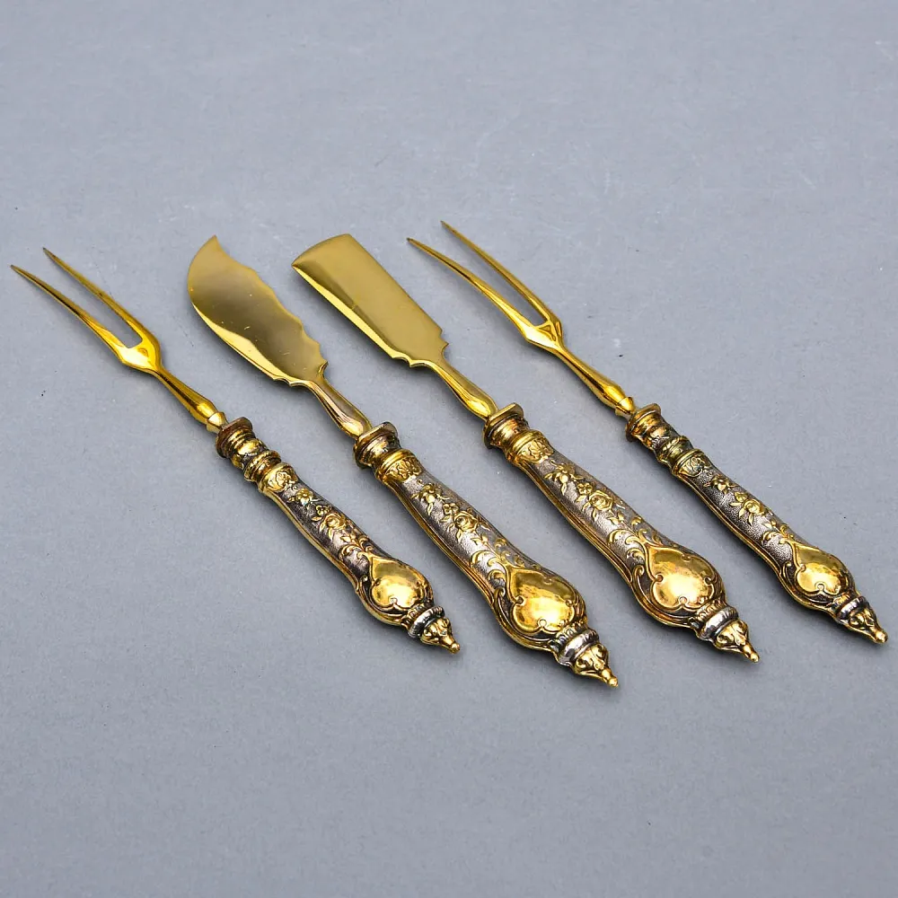 Антикварный Набор для Подачи и Сервировки Закусок, 4 предмета, Дрезден Германия 1922-1925 гг.