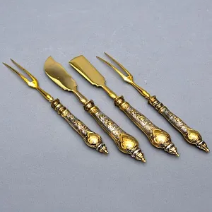 Антикварный Набор для Подачи и Сервировки Закусок, 4 предмета, Дрезден Германия 1922-1925 гг.