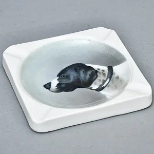 Антикварная Фарфоровая Пепельница «Охотничья собака», Kaestner Saxonia, Германия -20 гг. 