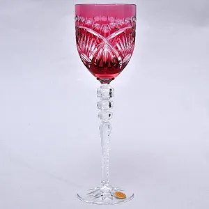 Два Бокала для Вина «Тет-а-Тет» из Цветного Хрусталя,  PEILL und PITZLER Германия, 70 -е годы ХХ века.