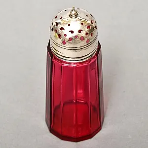 Винтажная Хрустальная Баночка - Емкость - Флакон для сахарной пудры, Silverplated Англия 50гг.