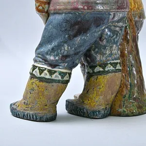 Редкость! Большая Фарфоровая Статуэтка «ЭСКИМОСЫ МАЛЬЧИК И ДЕВОЧКА» Н-38 см. Грес Lladro, Испания.