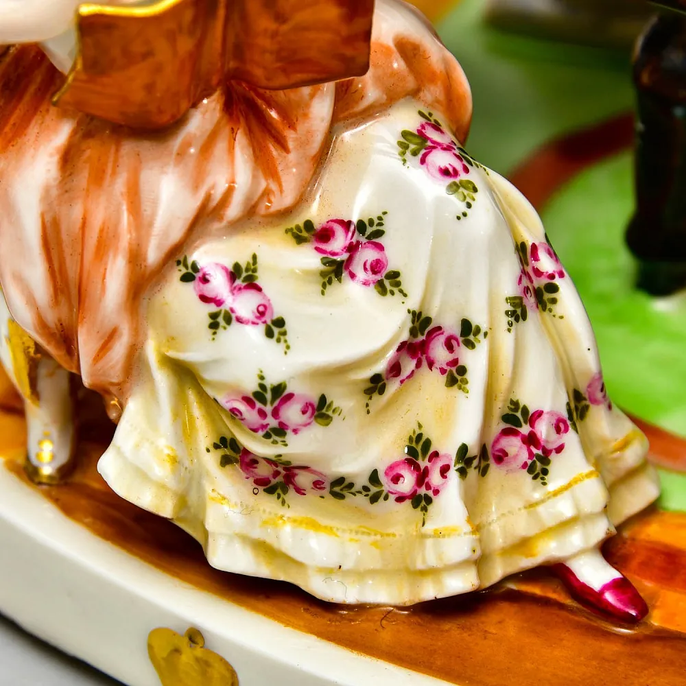 Антикварная Фарфоровая Статуэтка - Подсвечник "Музыкальное Трио", Ernst Bohne Sohne Германия.