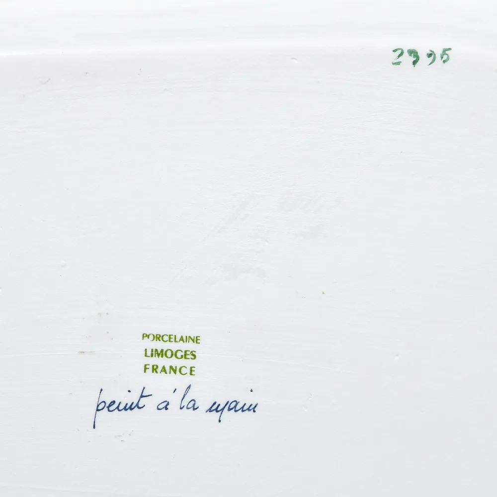 Винтажный Фарфоровый набор Два Соусника на подносе «Цветочная россыпь», Limoges Франция.