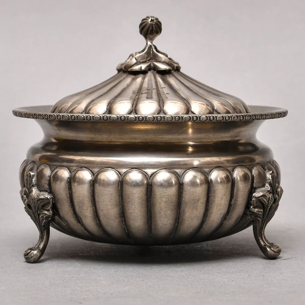 Винтажная Оловянная Сахарница с крышкой, Frieling Zinn Германия конец 60 -х годы ХХ века.