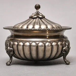 Винтажная Оловянная Сахарница с крышкой, Frieling Zinn Германия конец 60 -х годы ХХ века.