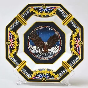 Редкость! «Белоголовый Орлан» -  Коллекционная Фарфоровая Тарелка - Пепельница, VERSACE.