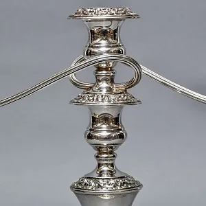 Старинный Канделябр - Подсвечник на Три Свечи, Silverplated SHEFFIELD Англия, начало ХХ века.