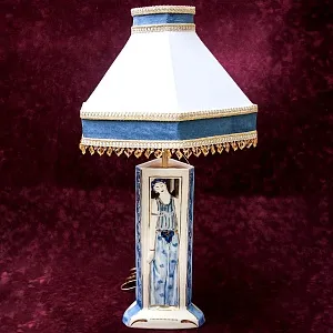 Настольная Электрическая Лампа - Светильник «Три Грации» АРТ-Деко Бельгия - 60гг.