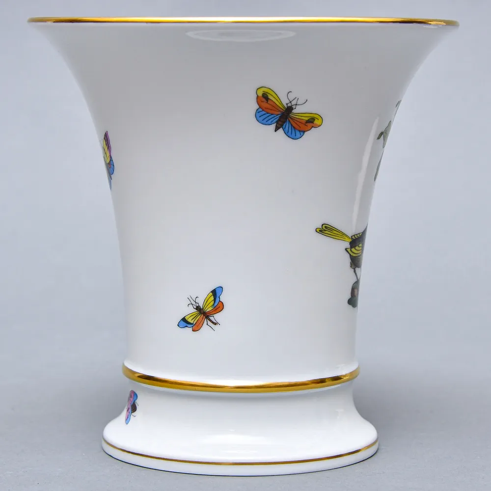 Коллекционная Фарфоровая Ваза для цветов «ROTHSHILD BIRDS», Herend Венгрия, вторая половина ХХ века.