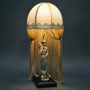 Настольная Электрическая Лампа - Светильник «Дама с Попугаем», FLORENCE Италия -1987 год.