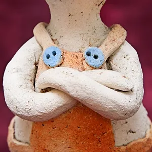 Авторская Коллекционная Керамическая Статуэтка «Кот Мечтатель», Шамотная Глина, Россия.