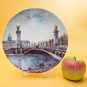 Коллекционная Тарелка «Париж - Мост Александра III» Фарфор, Лимож, Limoges, Франция.