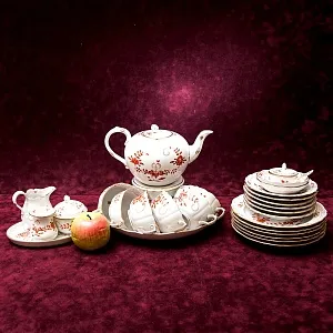 Чайный Сервиз «Индийский цветок» на 6-ть персон Фарфор MEISSEN / МЕЙСЕН Германия.