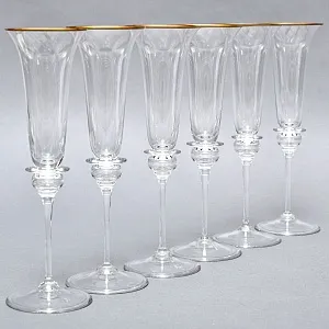 Коллекционный Авторский Набор Хрустальных Фужеров для Шампанского «ПИРУЭТ», PEILL und PITZLER Германия, 60 -е годы ХХ века.