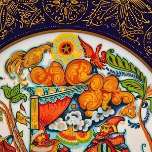 Редкое! Коллекционное Блюдо - Тарелка «Мифы, сказания. Золотой Петушок» Фарфор Hutschenreuther, Германия-1980 год.