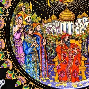 Коллекционная Тарелка «Золотой петушок» из серии «РУССКИЕ СКАЗКИ», Heinrich Villeroy&Boch Германия, 80-е годы ХХ века.