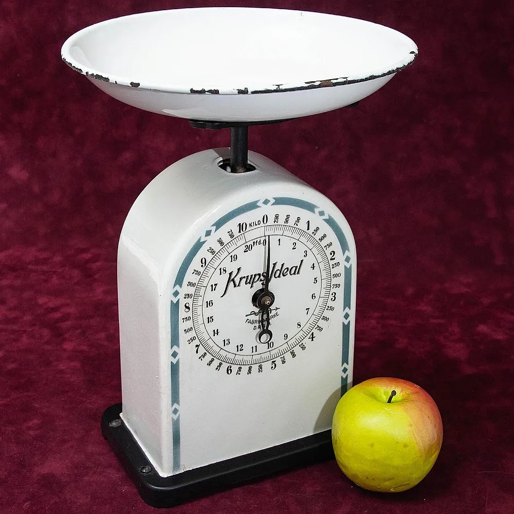 Антикварные Кухонные Весы в Фарфоровом корпусе KRUPS IDEAL, Германия - 1915 год.