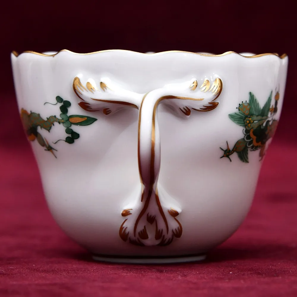 Классическая Фарфоровая Кофейная пара «Зеленый Дракон», MEISSEN Германия, первая половина ХХ века.