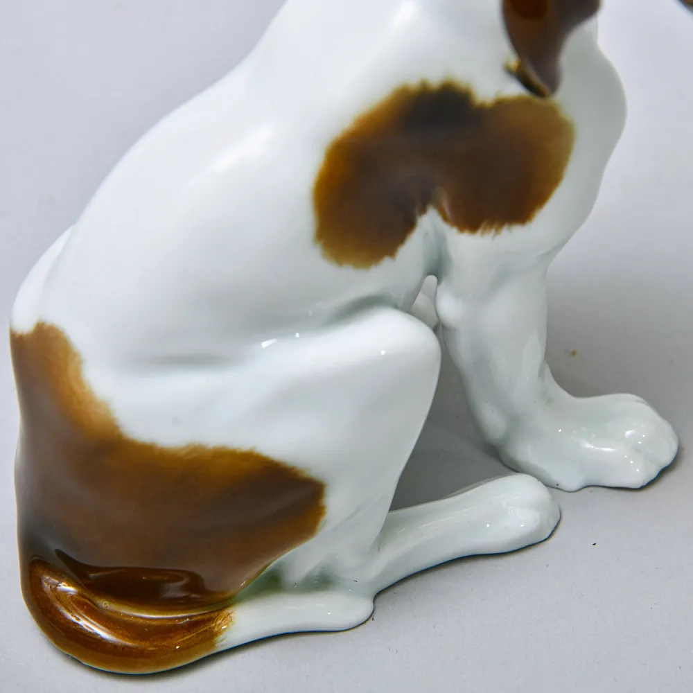 Антикварная Фарфоровая статуэтка «Грустный Спаниель», Karl Ens Германия, первая половина ХХ века.