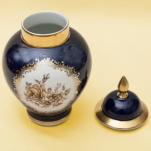 Малый Вазон с крышкой из коллекции «Gold Night» SHUMAN-ARZBERG Германия Н-25см.