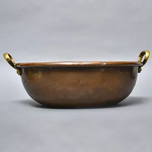Большой Медный таз для варки варенья на 12-ть литров, Франция - первая половина ХХ века.