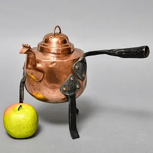 Старинный Медный Чайник - Бульотка - Запарник, Франция начало ХХ века.