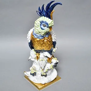 Редкость! Большая Коллекционная Статуэтка «Птица - ПОПУГАЙ КАКАДУ», Фарфор, Италия 60-гг. 