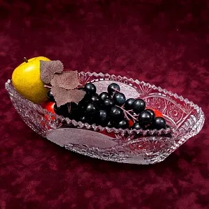 Конфетница - Ваза «Лодочка» Хрусталь, LAUSITZER GLASWERKE, Германия 60-е гг.