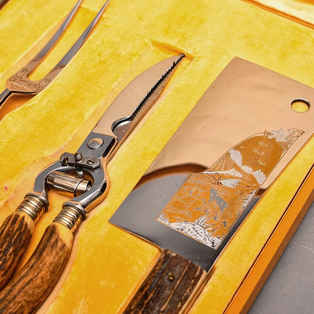 Набор для Барбекю «Охота» - 5 предметов, Германия WUSTHOF Solingen, конец 60-х гг.