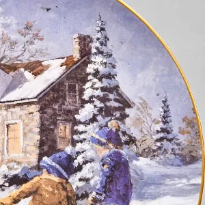 Коллекционная Тарелка - Блюдо «Дети играют с собакой», Фарфор. Hutschenreuther Германия.