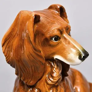 Коллекционная Фарфоровая статуэтка «Собака - Длинношерстная Такса», Karl Ens Германия.