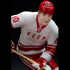 Коллекционная Авторская Статуэтка «Хоккеист СССР – Александр Мальцев №10», фарфор, Россия.