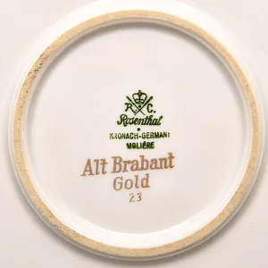 Коллекционное Блюдо - Тарелка с ручками «Букет с васильком», Фарфор ROSENTHAL Германия, 1938 - 1958 годы.