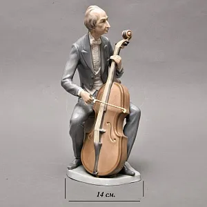 Коллекционная Фарфоровая статуэтка «Музыкант. ВИОЛОНЧЕЛИСТ», Lladro Испания 70-е годы.