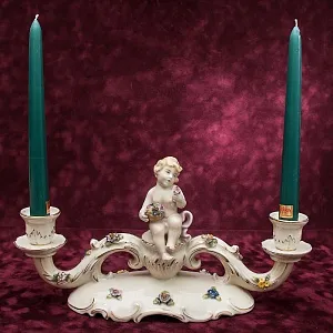 Подсвечник «Путти» Фарфор - Von Schierholz - Германия 1930-1950 годы ХХ века.