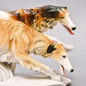 Редкость! Фарфоровая Статуэтка Пара Собак «Две Борзые», Karl Ens Германия, первая половина ХХ века.