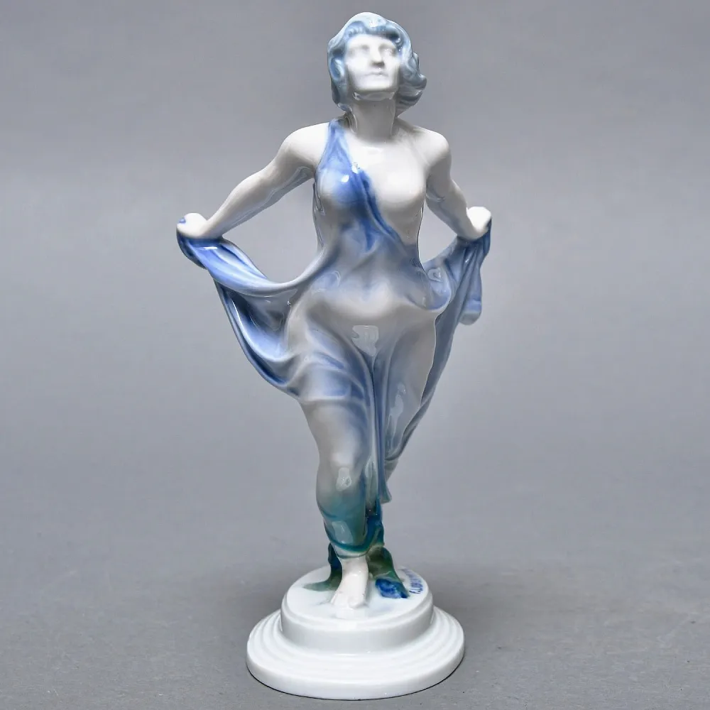Антикварная Фарфоровая статуэтка «Невеста ветра», Арт Деко, Rosenthal Германия, 1912 - 1914 годы. 