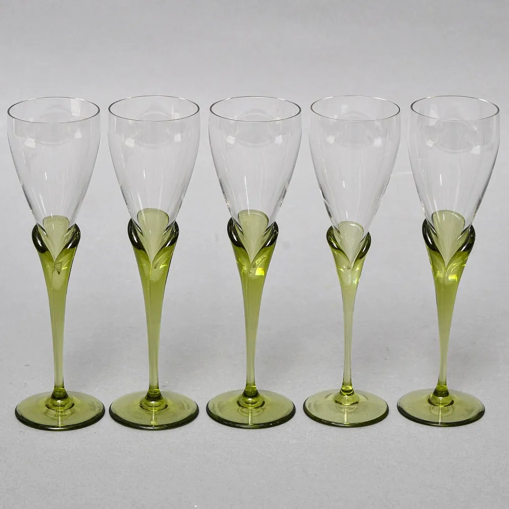 Хрустальные Рюмки из коллекции «Papyrus» - 5 шт., Rosenthal Studio Line, Германия, 1960 -1969 годы. 