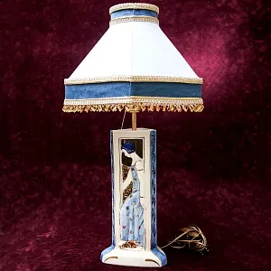 Настольная Электрическая Лампа - Светильник «Три Грации» АРТ-Деко Бельгия - 60гг.